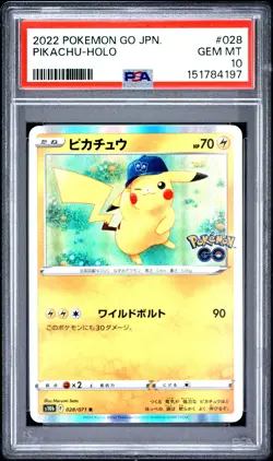 2022 POKEMON GO JAPANESE #028 PIKACHU-HOLO PSA 10 - Image 1
