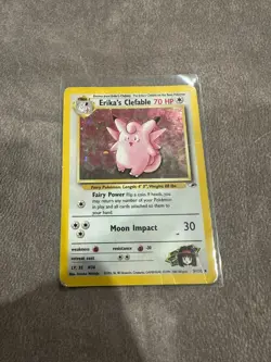 Pokemon - Erika's Clefable - Gym Heroes - Holo - Very Damaged - Image 1