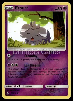 Espurr 79/214 Common Unbroken Bonds Pokemon Reverse Holo NM/M - Image 1