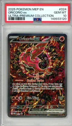 2025 POKEMON MEP EN-ME BLACK STAR PROMO #024 ORICORIO EX PSA 10 - Image 1