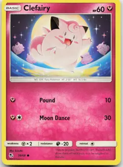 Clefairy 39/68 Common Hidden Fates Pokemon Near Mint - Image 1