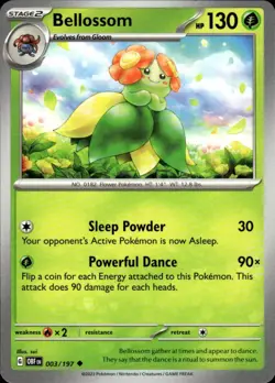Bellossom 003/197 Uncommon Obsidian Flames Pokemon Near Mint - Image 1