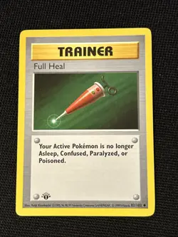 Pokemon Full Heal 82/102 (1st Edition) *Near Mint* (Shadowless) ‘Never Played’ - Image 1