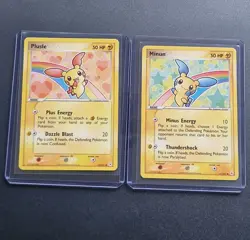 Minun 67/101 & Plusle 69/101 Connected Art Hidden Legends 2004 Pokemon TCG - Image 1