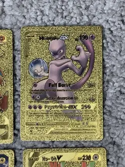 Pokemon Dragonite,Mewtwo,Jolteon&Ho-oh Rare Gold Accents Foil Fan Art Card - Image 3