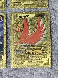 Pokemon Dragonite,Mewtwo,Jolteon&Ho-oh Rare Gold Accents Foil Fan Art Card - Image 5