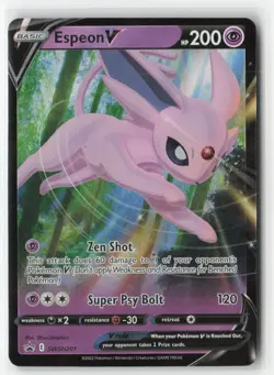 Espeon V SWSH: Sword & Shield Promo Cards SWSH201 Promo Holofoil NM - Image 1