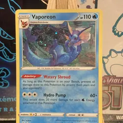 Vaporeon SWSH072 Black Star Promo Holo Rare Pokemon TCG Card Mint Condition 3 - Image 2