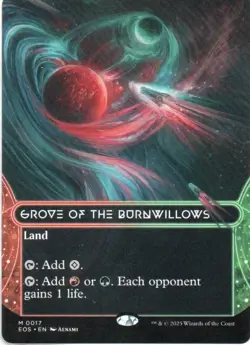 MTG: EOE: Stellar Sights: Borderless Grove of the Burnwillows (0017): LP Con - Image 1