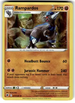 2022 Pokemon Astral Radiance Rampardos #077/189 - Image 1