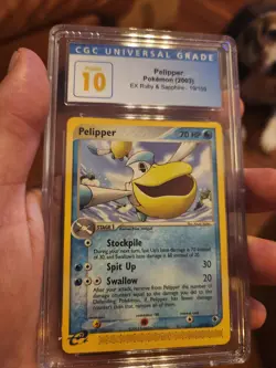 (POP 2) CGC 10 PRISTINE EX Ruby & Sapphire Pelipper 19/109 2003 Pokemon Card - Image 1