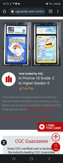 (POP 2) CGC 10 PRISTINE EX Ruby & Sapphire Pelipper 19/109 2003 Pokemon Card - Image 4