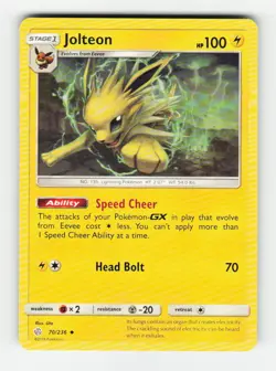 Jolteon SM - Cosmic Eclipse 70/236 Pokemon Uncommon NM SM12 - Image 1