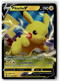 Pikachu V SWSH061 Holo Promo Sword & Shield Promo Pokemon Near Mint - Image 1