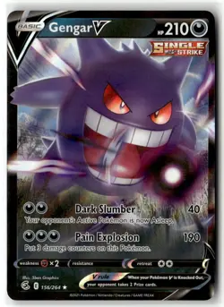 Gengar V 156/264 Holo V Rare Fusion Strike Pokemon Near Mint - Image 1