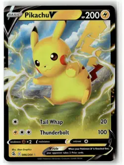 Pikachu V 086/264 Holo V Rare Fusion Strike Pokemon Near Mint - Image 1