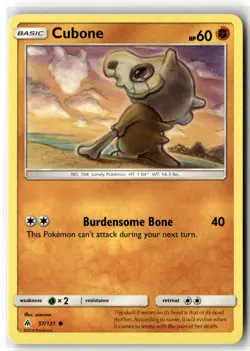 Cubone 57/131 Common Forbidden Light Pokemon Near Mint - Image 1