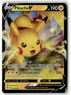 Pikachu V 043/185 Holo V Rare Vivid Voltage Pokemon Near Mint - Image 1