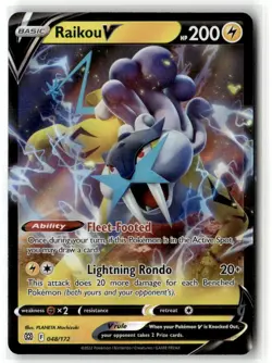 Raikou V 048/172 Holo V Rare Brilliant Stars Pokemon Near Mint - Image 1