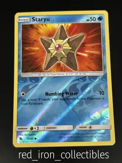 Staryu 13/68 Reverse Holo Common Hidden Fates Sun & Moon Pokemon Card 2019 - Image 1