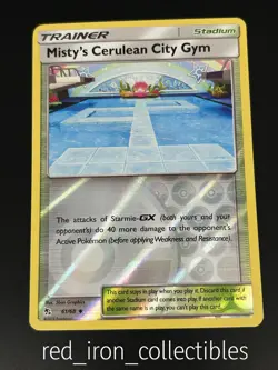 Misty's Cerulean City Gym 61/68 Reverse Holo Uncommon Hidden Fates Pokemon Card - Image 1