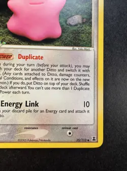 2005 Pokemon Ditto EX Delta Species 35/113 Non-holo Regular - Image 5