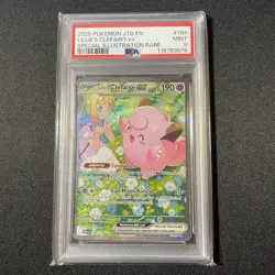 POKEMON 2025 JOURNEY TOGETHER LILLIE'S CLEFAIRY EX SIR 184 PSA 9 - Image 1
