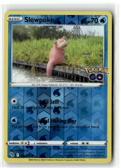 Slowpoke Pokemon GO 019/078 Common Reverse Holo NM - Image 1