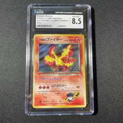 CGC 8.5 Rocket's Moltres Japanese Gym Heroes 146 Holo Pokemon Card - Image 1