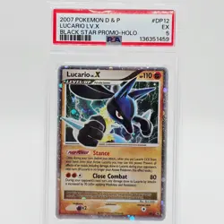 2007 POKEMON DIAMOND & PEARL BLACK STAR PROMO HOLO #DP12 LUCARIO LV.X PSA 5 - Image 1