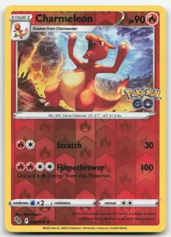 Charmeleon Pokemon GO 009/078 Uncommon Reverse Holo NM - Image 1