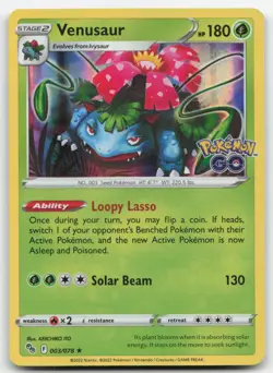 Venusaur Pokemon GO 003/078 Holo Rare Holo NM - Image 1