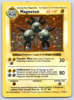 Magneton 9/102 Base Set Shadowless Holo Pokemon HP - Image 1