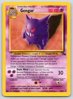 Gengar 20/62 Fossil Pokemon NM - Image 1