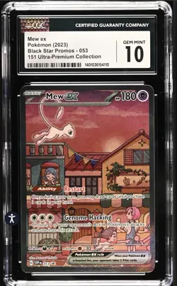 CGC 10 GEM MINT Mew Ex SVP053 ALTERNATE ART HOLO 151 UPC PROMO Pokemon Card - Image 1
