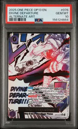 2025 ONE PIECE OP13-CARRYING ON HIS WILL ALTERNATE ART DIVINE DEPARTURE PSA 10 - Image 1