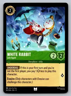 White Rabbit - Late Again 89/204 Uncommon Winterspell Lorcana Near Mint - Image 1
