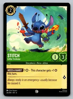 Stitch - Little Trickster 26/204 Common Azurite Sea Lorcana Near Mint - Image 1