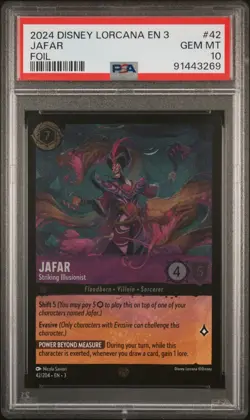 2024 Lorcana Jafar Striking Illusionist 42/204 Foil Legendary PSA 10 GEM MINT - Image 1