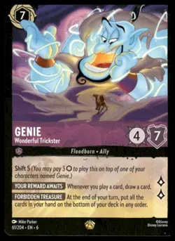 Genie - Wonderful Trickster 61/204 Legendary Azurite Sea Lorcana Near Mint - Image 1