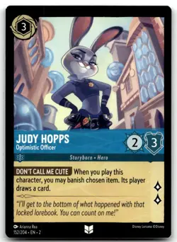 Judy Hopps Optimistic Officer Rise of the Floodborn 152/204 Uncommon Lorcana NM - Image 1