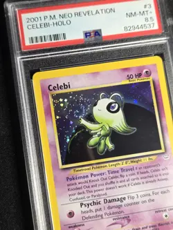 Celebi 3/64 Neo Revelation ❗ Double Holo Error SWIRL PSA 8.5 WOTC Pokemon Card - Image 3