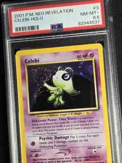 Celebi 3/64 Neo Revelation ❗ Double Holo Error SWIRL PSA 8.5 WOTC Pokemon Card - Image 4