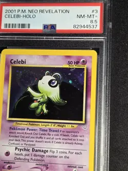 Celebi 3/64 Neo Revelation ❗ Double Holo Error SWIRL PSA 8.5 WOTC Pokemon Card - Image 5