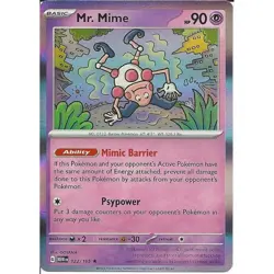122/165 Mr. Mime : Rare Holo Card : SV03.5 151 Pokemon Trading Card Game - Image 1