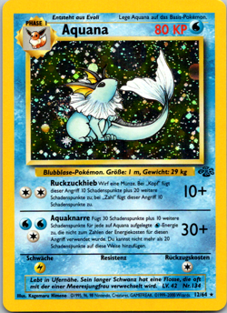 Vaporeon Aquana 12/64 Jungle Holo Rare Vintage German Pokemon Card Near Mint - Image 1