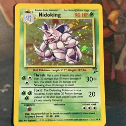 Pokemon TCG Nidoking 11/130 Base Set 2 Holo Rare ENG 2000 Ken Sugimori - Image 1
