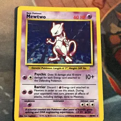 Wizards Mewtwo 10/102 Base Set Holo Rare ENG 1999 60 HP Sugimori - Image 1