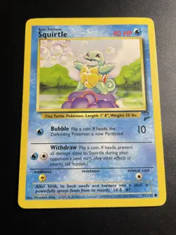 POKEMON 1999 SQUIRTLE 93/130 NON-HOLO BASE 2 SET - Image 1
