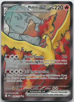 Team Rocket's Moltres ex 208/182 Ultra Rare Destined Rivals Pokemon NM/M - Image 1